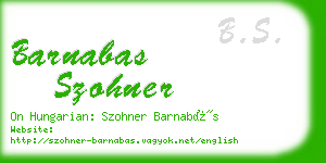 barnabas szohner business card